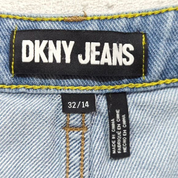 DKNY Wide Leg Jeans Womens 32/14 High Waist Light Wash No Stretch - Picture 3 of 11